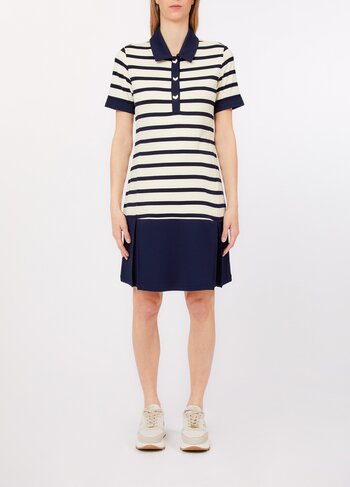 Liu-Jo kleed gestreept milk blue sky SS26