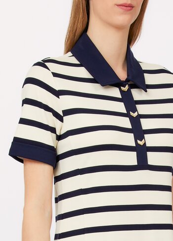 Liu-Jo kleed gestreept milk blue sky SS26