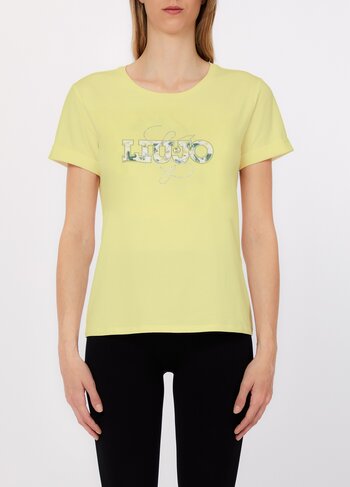 Liu-Jo t-shirt jasmine bloem geel SS26