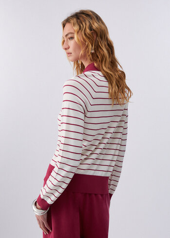 Liu-Jo pull gestreept white red SS26