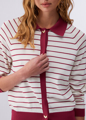 Liu-Jo pull gestreept white red SS26