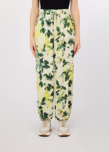 Liu-Jo broek lungo green shades white milk SS26