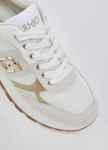 Liu-Jo sneaker amazing bis 43 suède en mesh wit SS26