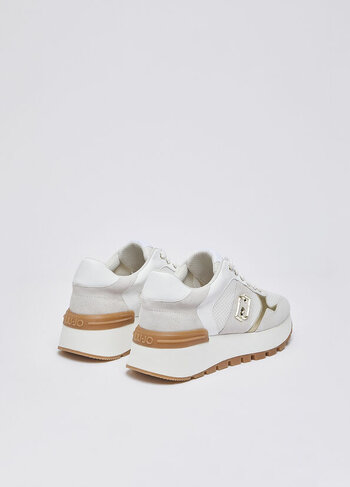 Liu-Jo sneaker amazing bis 43 suède en mesh wit SS26