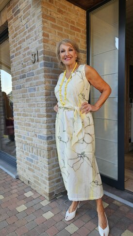 Comme Ca kleed Meike yellow flower SS26