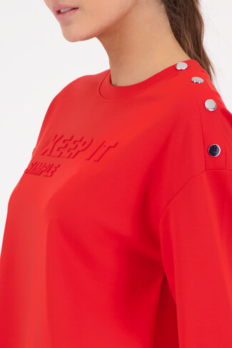 Monari pull ronde nek chilli pepper SS26