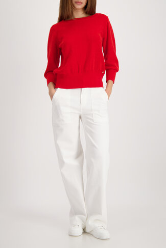 Monari trui zacht gebreid ronde nek chilli pepper SS26