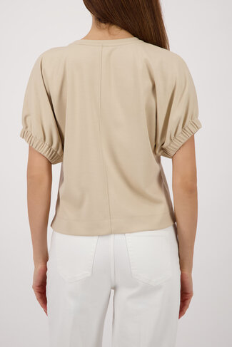 Monari t-shirt emblem ronde nek zand SS26