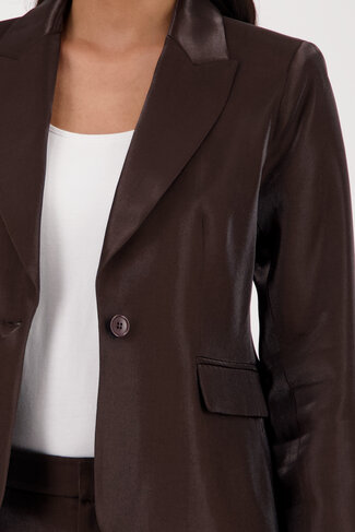 Monari jacket blazer Lamé dark chocolate SS26