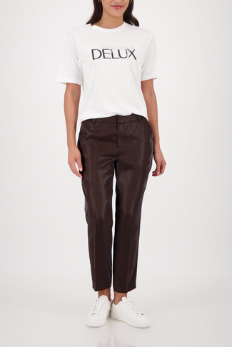 Monari broek lamé dark chocolate SS26