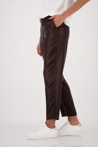 Monari broek lamé dark chocolate SS26