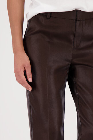 Monari broek lamé dark chocolate SS26