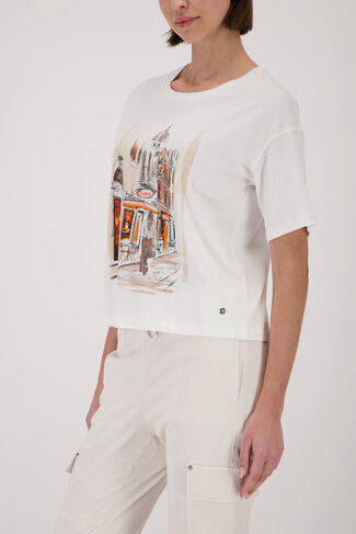 Monari t-shirt city ronde nek off-white SS26