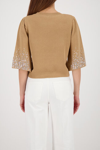 Monari pull schmuck ronde nek biscotti SS26