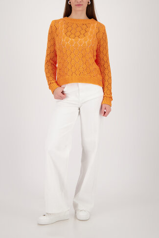 Monari pullover chenille ajour ronde nek aperitif SS26