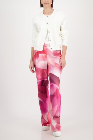 Monari jacket stickjacke ronde nek off-white SS26