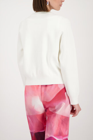 Monari jacket stickjacke ronde nek off-white SS26