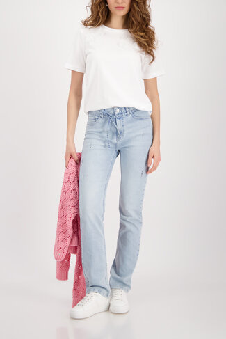 Monari t-shirt 3d blume ronde nek off-white SS26