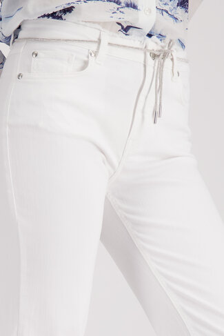 Monari broek jeans gurtel straight cream SS26