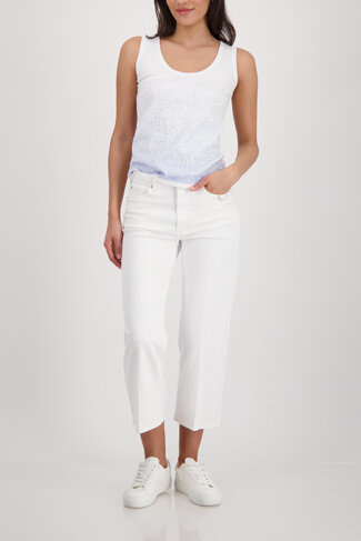 Monari top pailletten ronde nek cream SS26