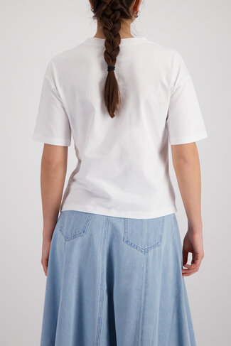 Monari t-shirt beach dogs ronde nek cream SS26