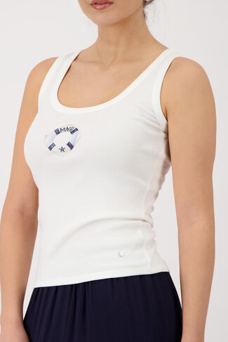 Monari top mini druck ronde nek cream SS26