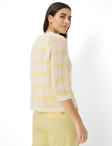 Brax trui gebreid zuiver katoen style Nala limoncello SS26