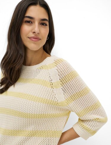 Brax trui gebreid zuiver katoen style Nala limoncello SS26