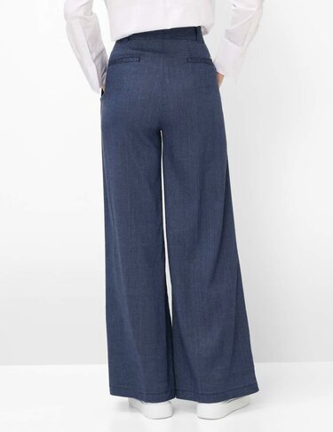 Brax broek palazzo wide leg style Marlene navy SS26
