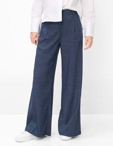 Brax broek palazzo wide leg style Marlene navy SS26