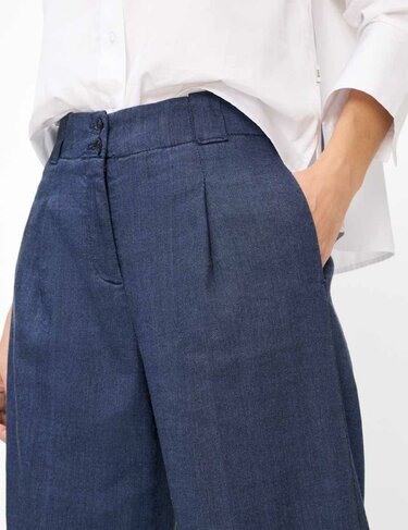 Brax broek palazzo wide leg style Marlene navy SS26