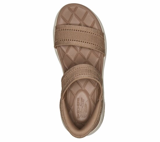Skechers sandaal slip-in tan SS26