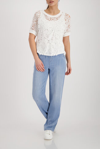 Monari pull basic ronde nek cream SS26