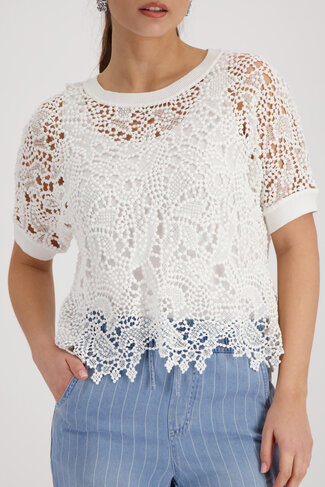 Monari pull basic ronde nek cream SS26