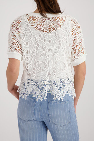 Monari pull basic ronde nek cream SS26