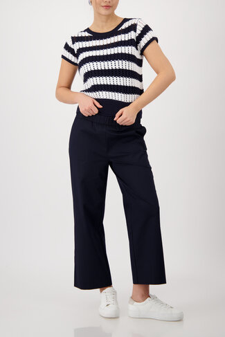 Monari pull ringle ronde nek marine streep SS26