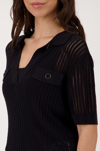Monari polo t-shirt 1/2 mouw zwart SS26
