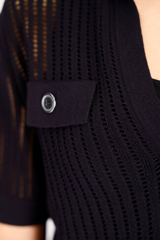 Monari polo t-shirt 1/2 mouw zwart SS26