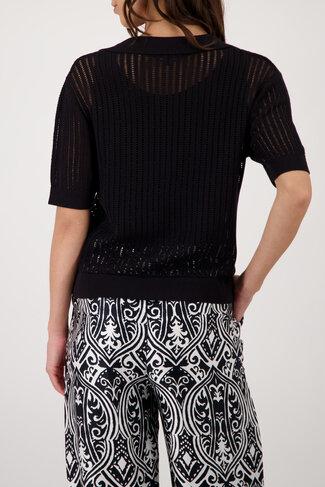 Monari polo t-shirt 1/2 mouw zwart SS26