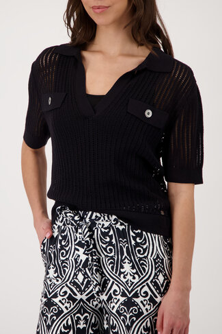 Monari polo t-shirt 1/2 mouw zwart SS26