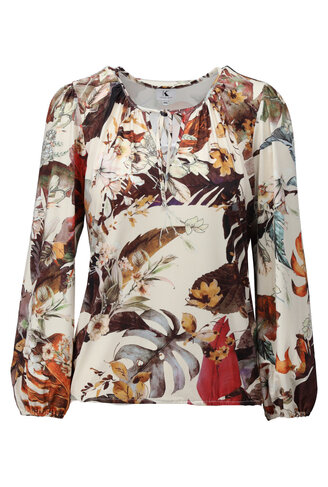 K-Design bloes ronde hals met botanische print FW26