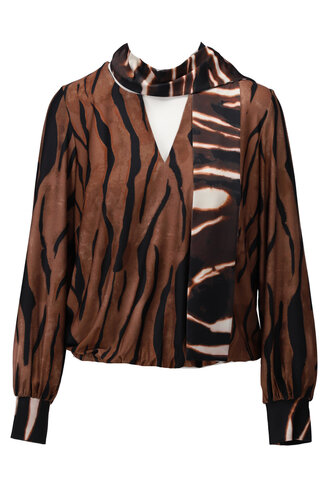 K-Design bloes met sjaaltje en print FW26