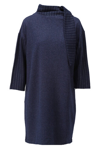 K-Design kleed dark blue met krijtstreep fantasie FW26