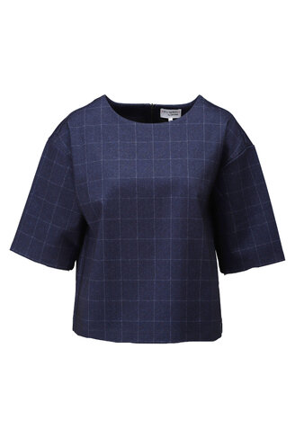 K-Design bloes dark blue met ruitjesmotief FW26