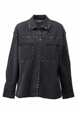 K-Design jeanshemd grey denim met studs FW26