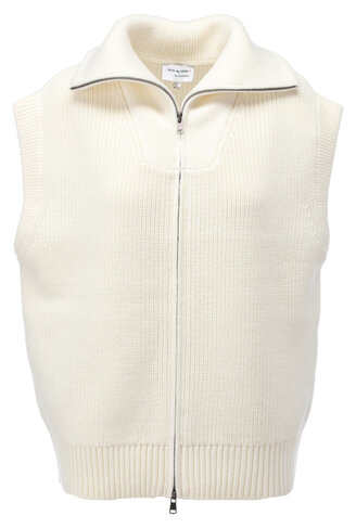 K-Design vest openstaande kraag met rits ecru FW26