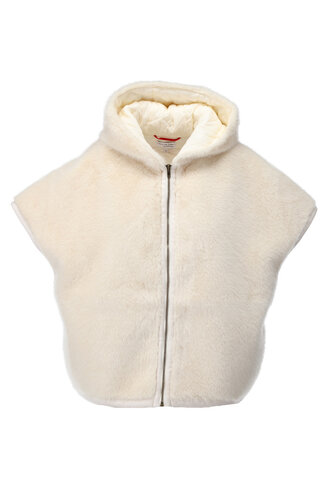 K-Design bodywarmer ivory gewatteerd bont look thermische 3M voering FW26