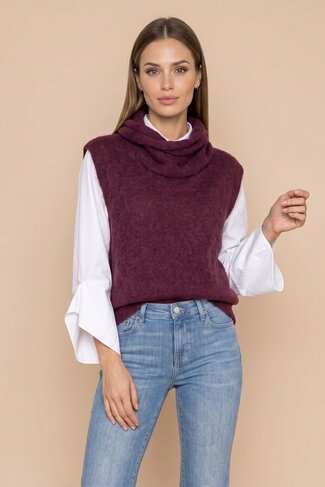 Due Amanti pull Tulip bordeaux FW26