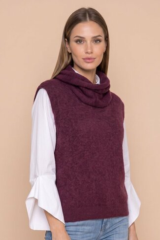 Due Amanti pull Tulip bordeaux FW26