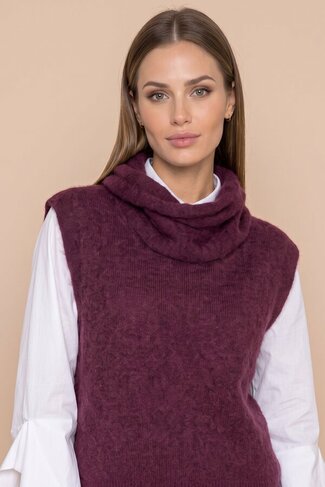 Due Amanti pull Tulip bordeaux FW26